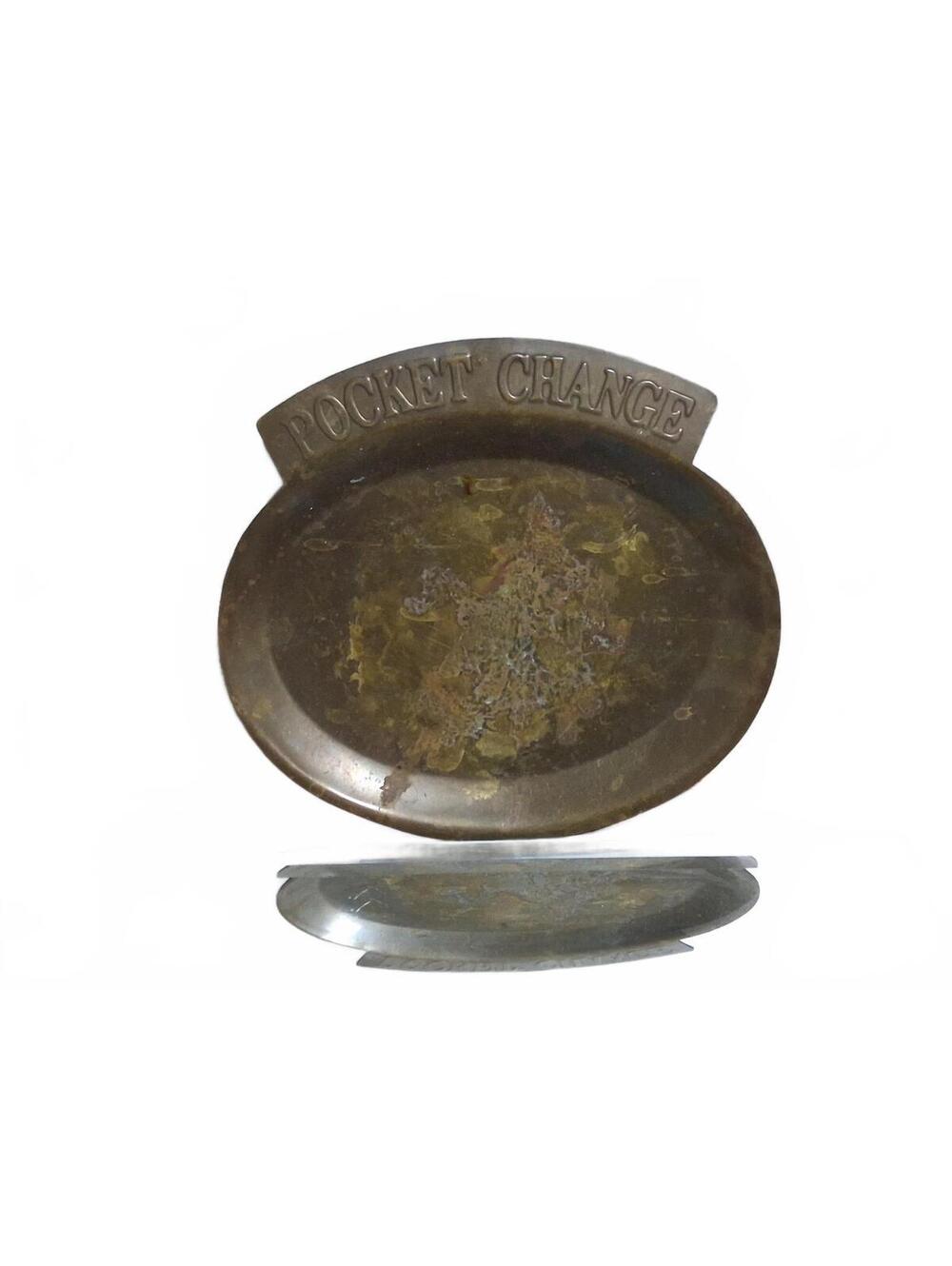 Vintage Brass Pocket Change Trinket Catchall Dish Taiwan